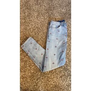La Vie Rebecca Taylor Floral Embroidered Skinny Jeans Women’s Denim Size 28